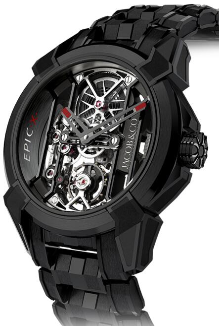 Fake Jacob & Co Epic x EX100.21.PS.OP.A21AA Black Titanium Bracelet watch